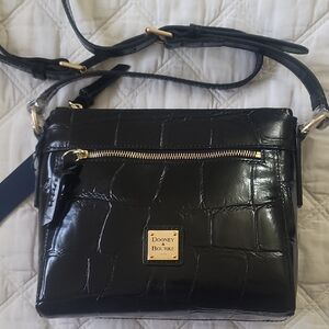 Dooney & Bourke Black Croc-Embossed Crossbody Bag